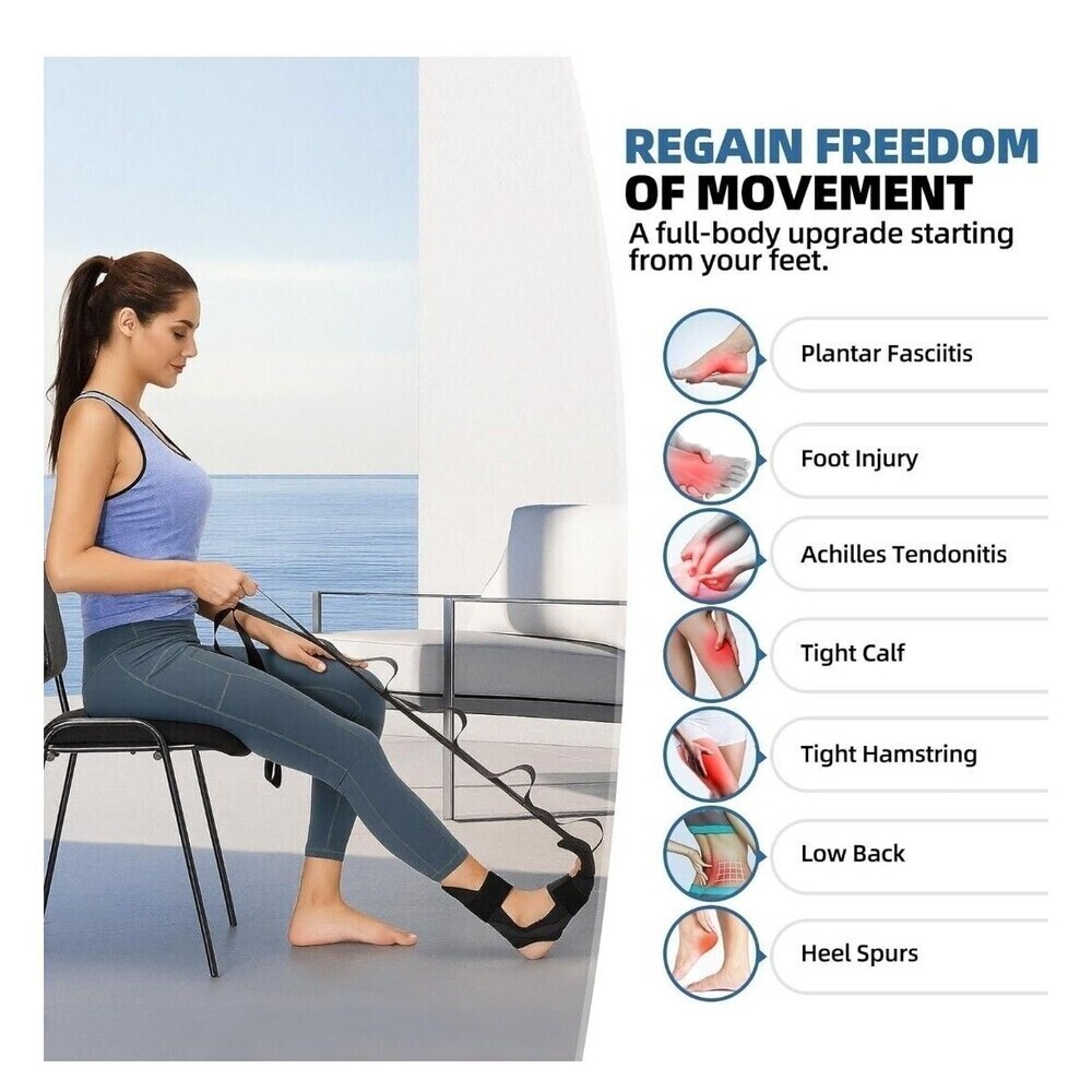Foot and Calf Stretcher-Stretching Strap For Plantar Fasciitis, Heel Spurs, Foot - Picture 4 of 8